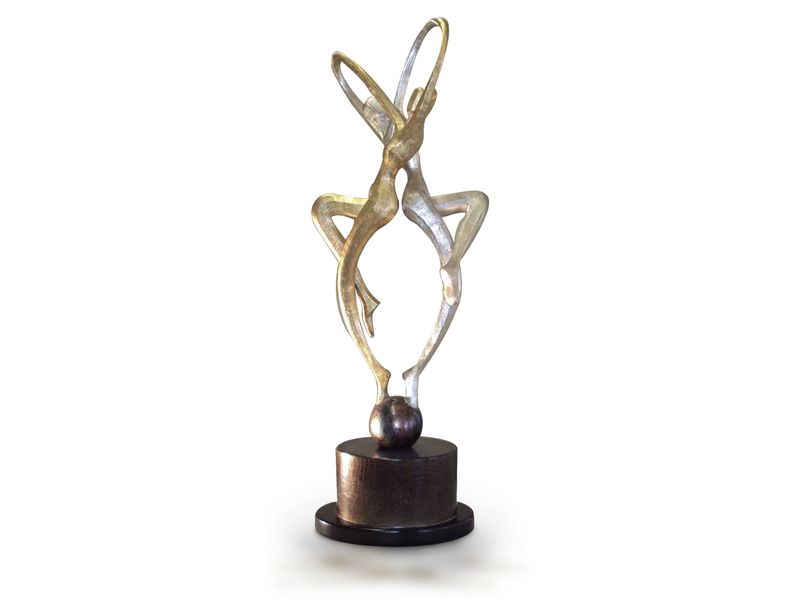 Entwined Sculpture, Gold, Silver Resin
