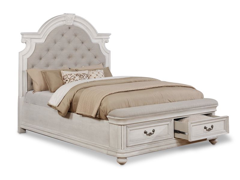 Upholstered Queen Bedroom Set, White