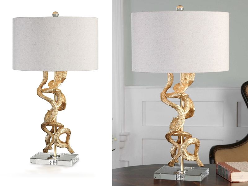 Twisted Vines Table Lamp, Gold