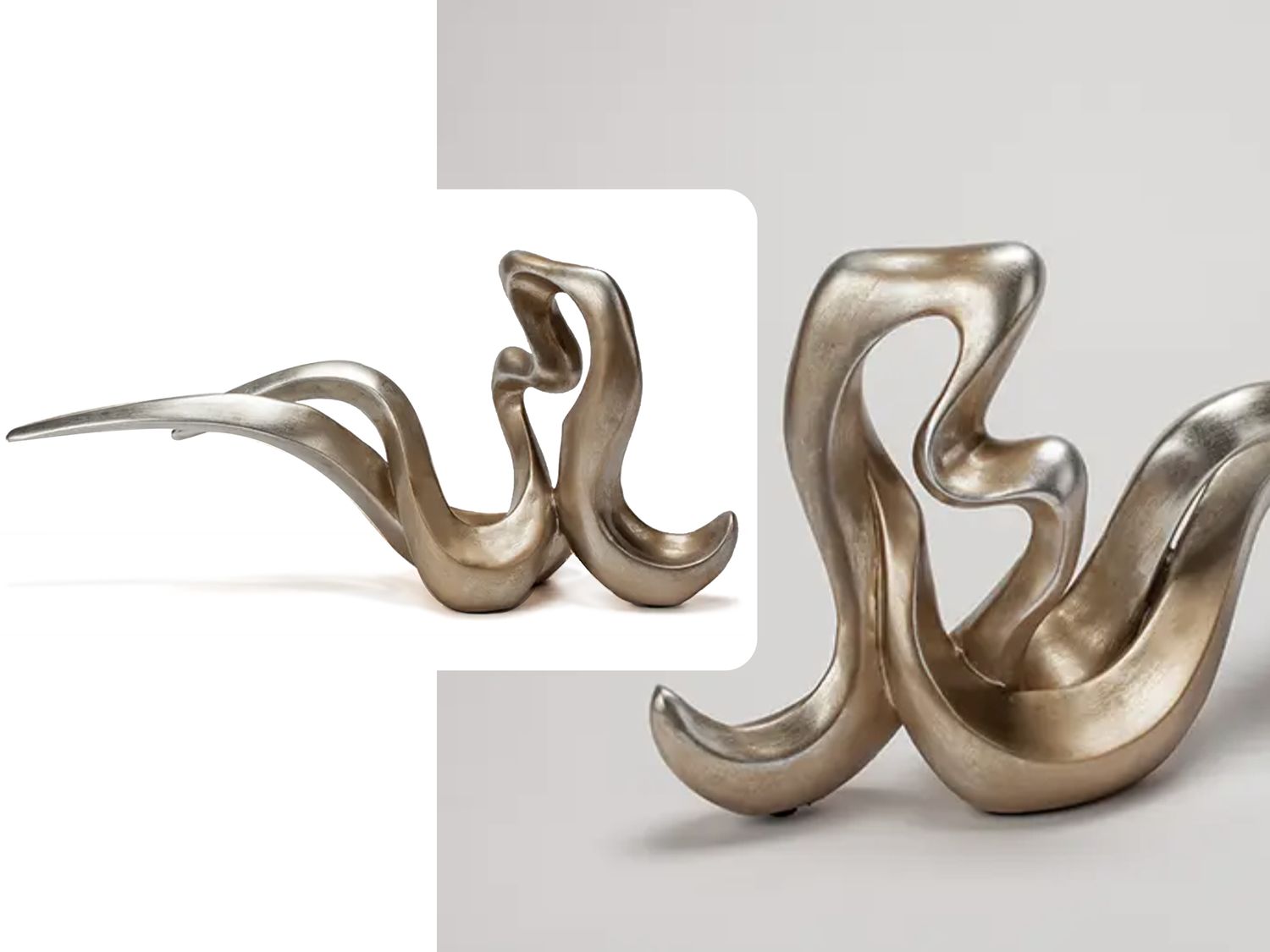 &quot;Come Hither&quot; Sculpture, Champagne Silver Finish