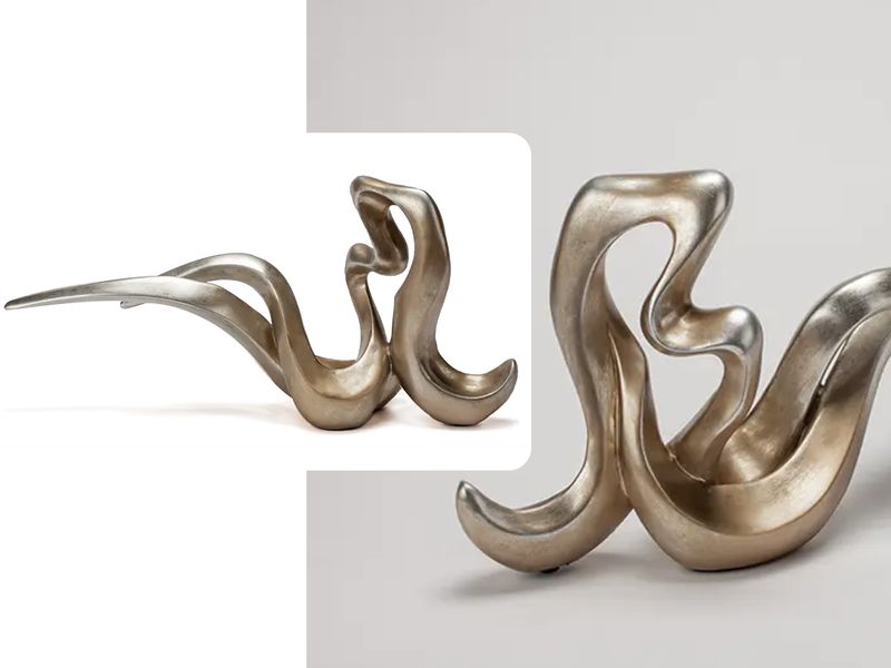 &quot;Come Hither&quot; Sculpture, Champagne Silver Finish