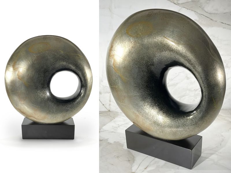 Modern Sphere Table Sculpture, Bronze