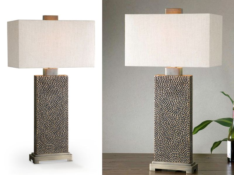 Rectangular Table Lamp, Bronze