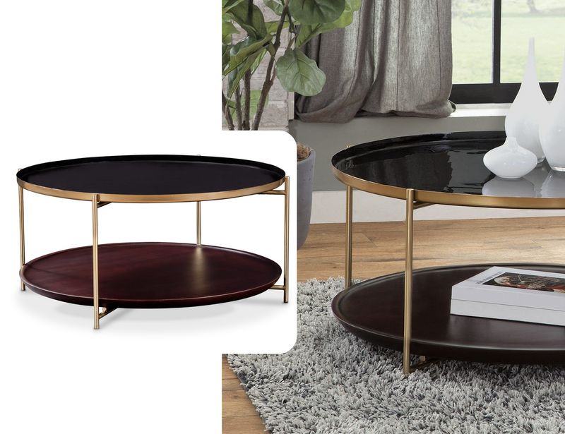 Cherry Round Coffee Table, Bronze Cherry