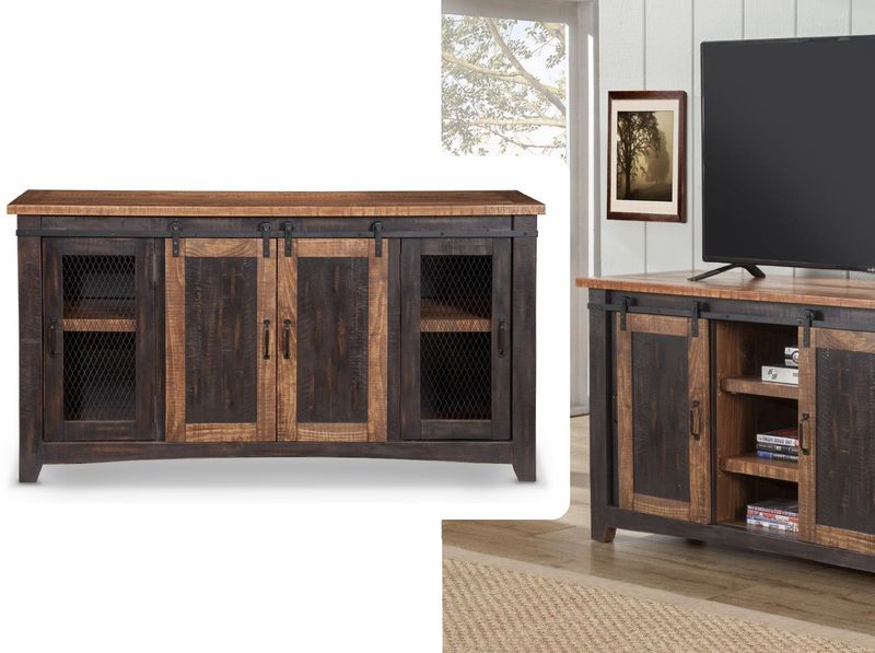 Eclectic Antique Sideboard/TV/Entertainment Stand/Console, Black &amp; Honey