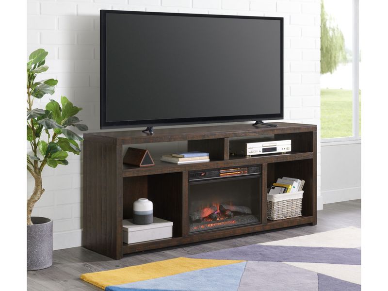 Dark Mocha TV Stand with Fireplace