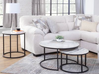 Marble-top Round Nesting Cocktail Table