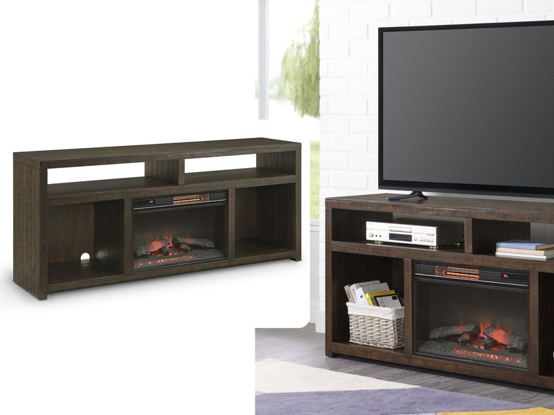 Dark Mocha TV Stand with Fireplace
