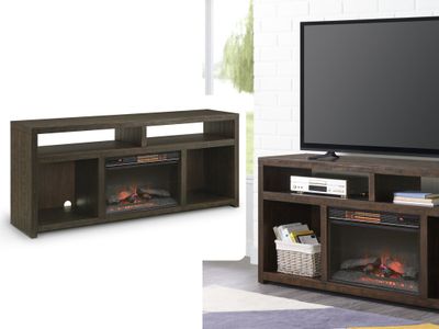 Dark Mocha TV Stand with Fireplace