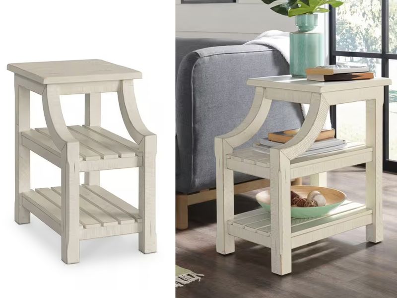 Chairside End Table, Antique White