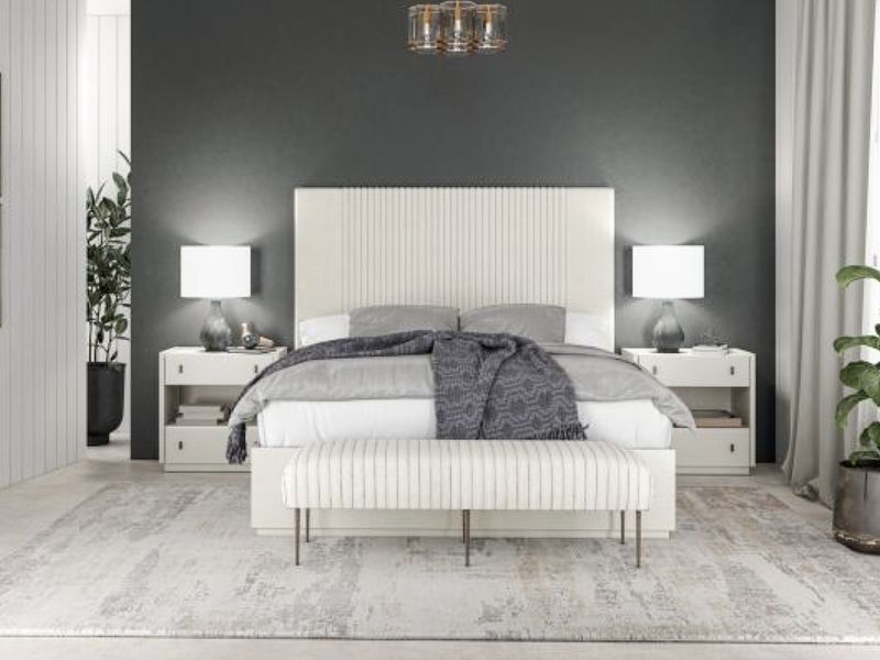 Centre Stage King Cream Upholstered Bedroom Set