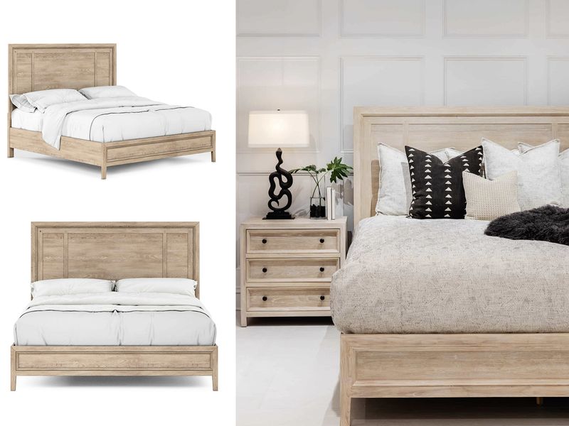 Plank-Effect King Panel Bed, Wood