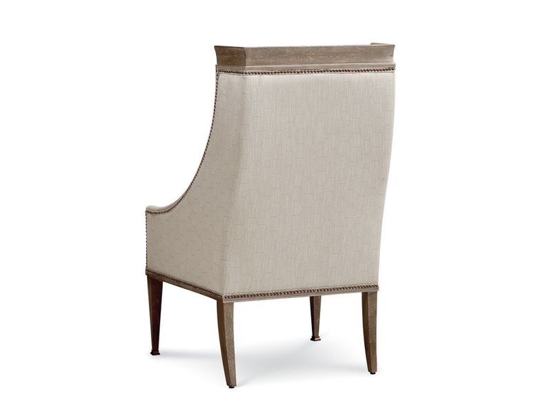 Stylistic Upholstered Host  Chair, Off-White