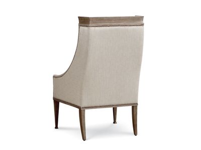 Stylistic Upholstered Host  Chair, Off-White