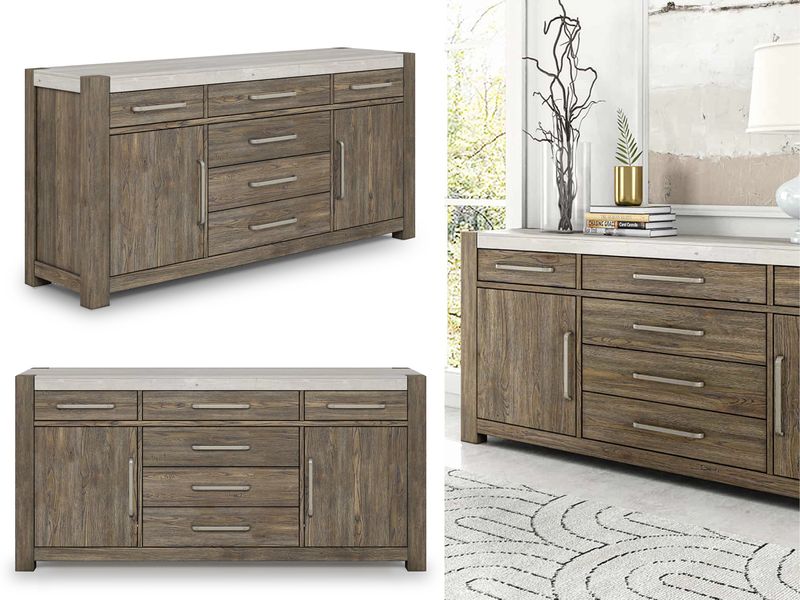Stone Top Credenza/Sideboard/TV/Entertainment Stand/Console