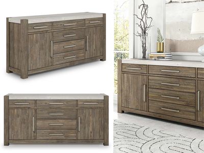 6 Drawer Stone Top Credenza/Sideboard/TV/Entertainment Stand/Console 6 Drawer Stone Top Credenza/Sideboard/TV/Entertainment Stand/Console