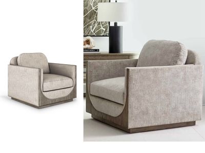 Angular Modern Upholstered Armchair, Ash Wood