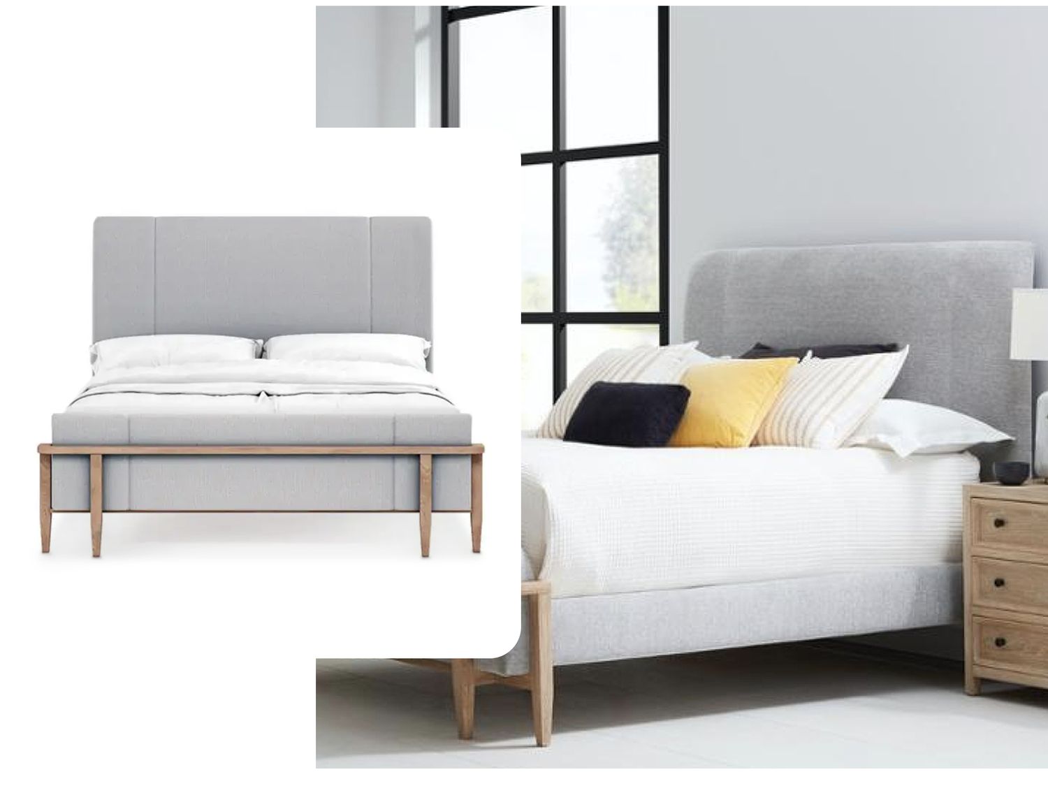 Arresting King Upholstered Bed, Grey