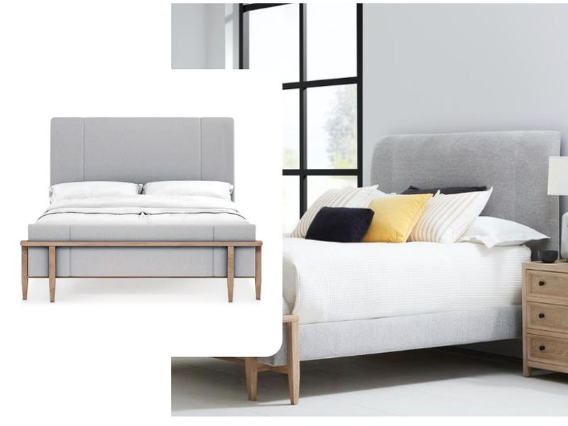 Arresting King Upholstered Bed, Grey