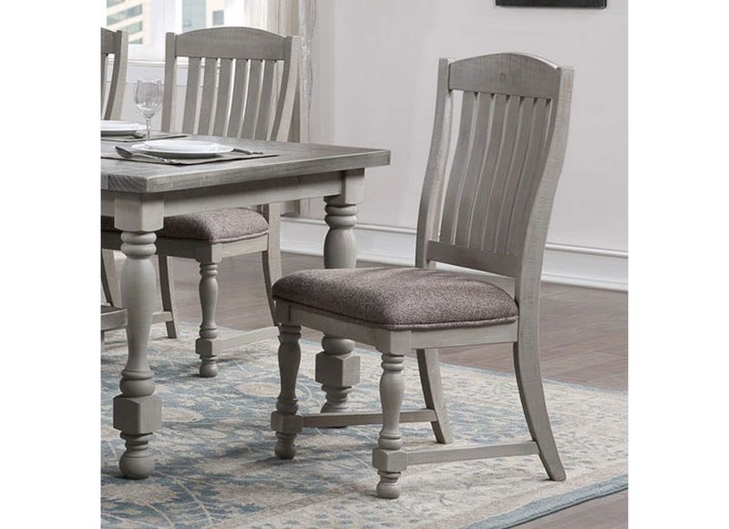 6 pc Casual Traditional Dining Set, Grey