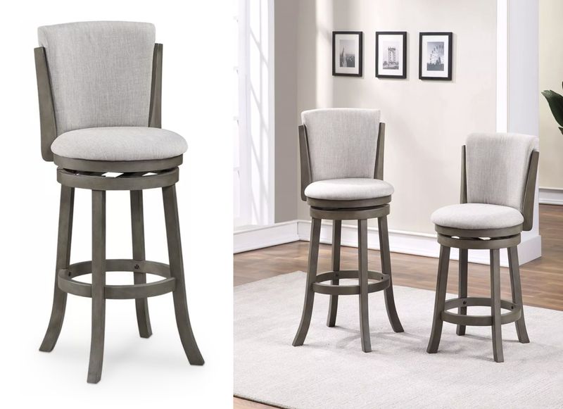 29&quot; Antique Grey Swivel Stool