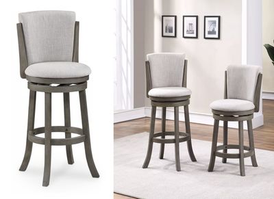 29&quot; Antique Grey Swivel Stool