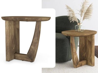 Mango Wood Oval End Table Mango Wood Oval End Table