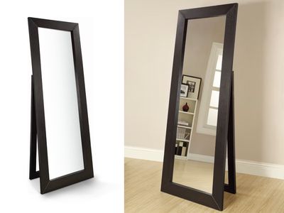 Dark Stained Wooden Standing Mirror Dark Stained Wooden Standing Mirror