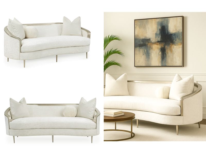 Cabriole Sofa, Cream