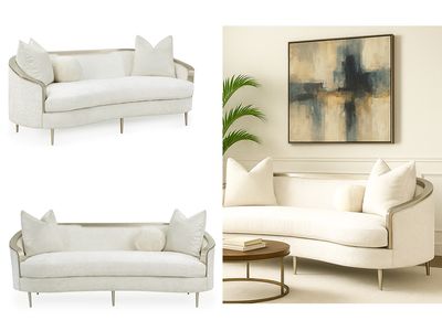 Cabriole Sofa, Cream Cabriole Sofa, Cream