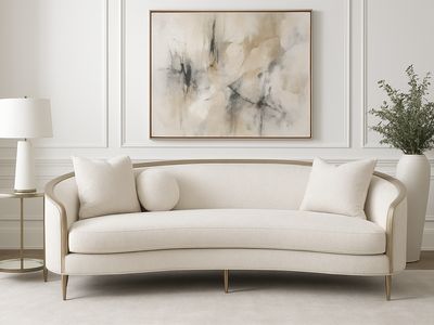 Cabriole Sofa, Cream
