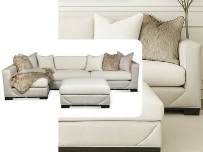 Sleek L Sectional, Pearl White Sleek L Sectional, Pearl White