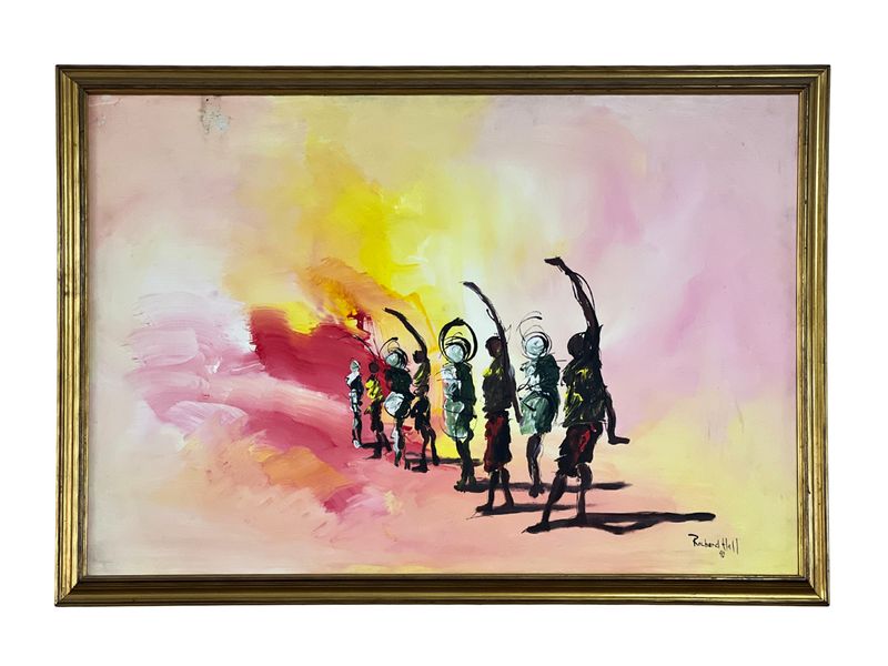 30&quot; x 40&quot; | Unique Figurative Painting by Richard Hall, &quot;Joyful Dance&quot;, Framed, Acrylic on Canvas