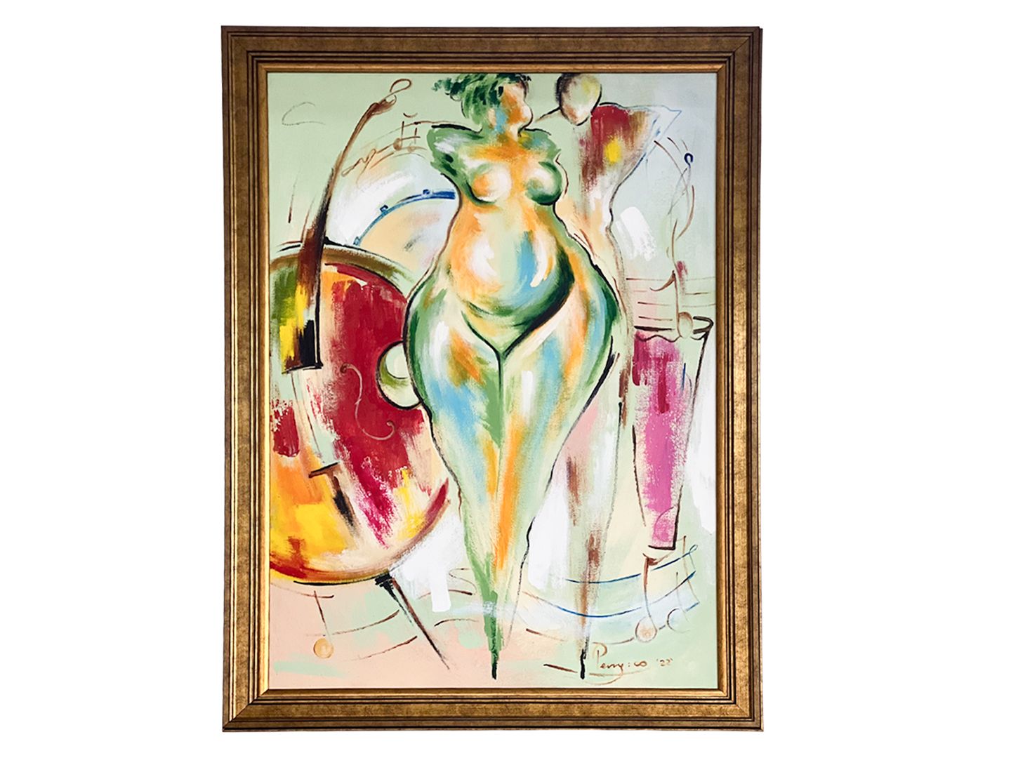 43&quot;x 30&quot; | Unique  Abstract Figurative Painting by Perry, &quot;Mother&quot;, Framed, Acrylic on Canvas