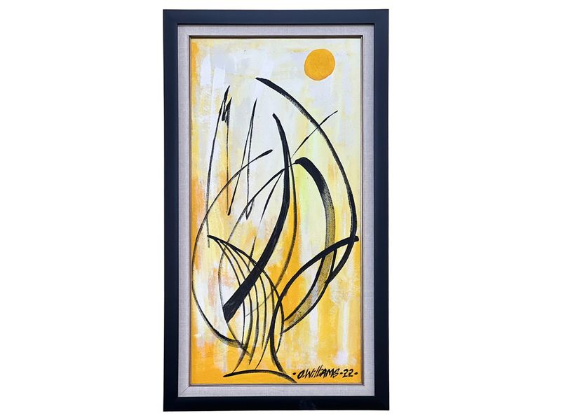 30&quot; x 16&quot; | Unique  Abstract Painting by O Williams, &quot;Rhythm of Light &quot;, Framed, Acrylic on Canvas