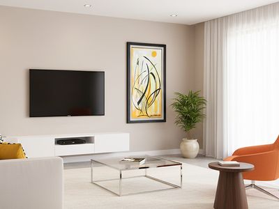 30" x 16" | Unique  Abstract Painting by O Williams, "Rhythm of Light ", Framed, Acrylic on Canvas