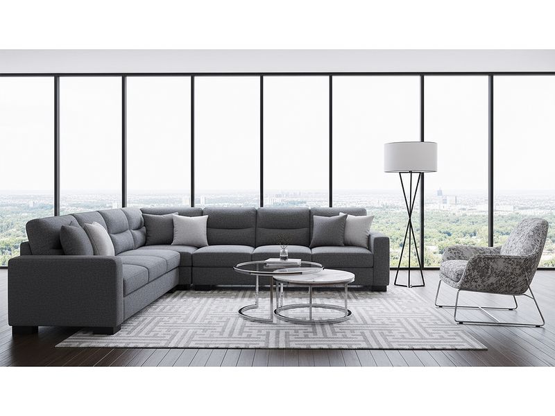 Ideal Grey Fabric Sectional