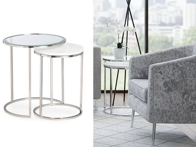 Sleek Round Silver-Nested Accent Table Sleek Round Silver-Nested Accent Table