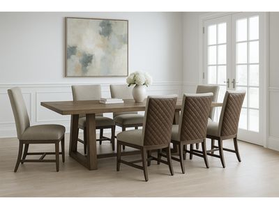 Trestle Oak Finish Dining Table