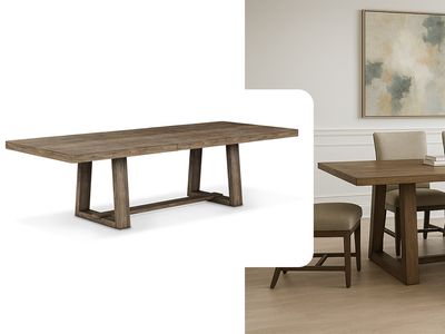 Trestle Oak Finish Dining Table Trestle Oak Finish Dining Table