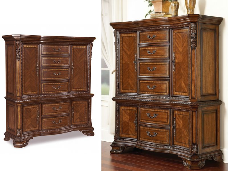6 Drawer Old World Bedside Chest