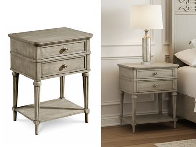 2 Drawer Bezel USB Nightstand 2 Drawer Bezel USB Nightstand