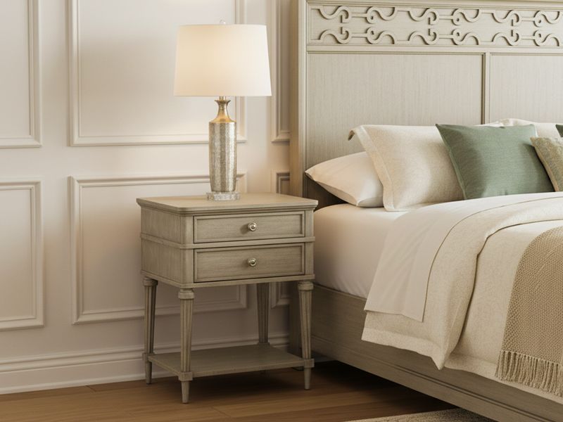 2 Drawer Bezel USB Nightstand
