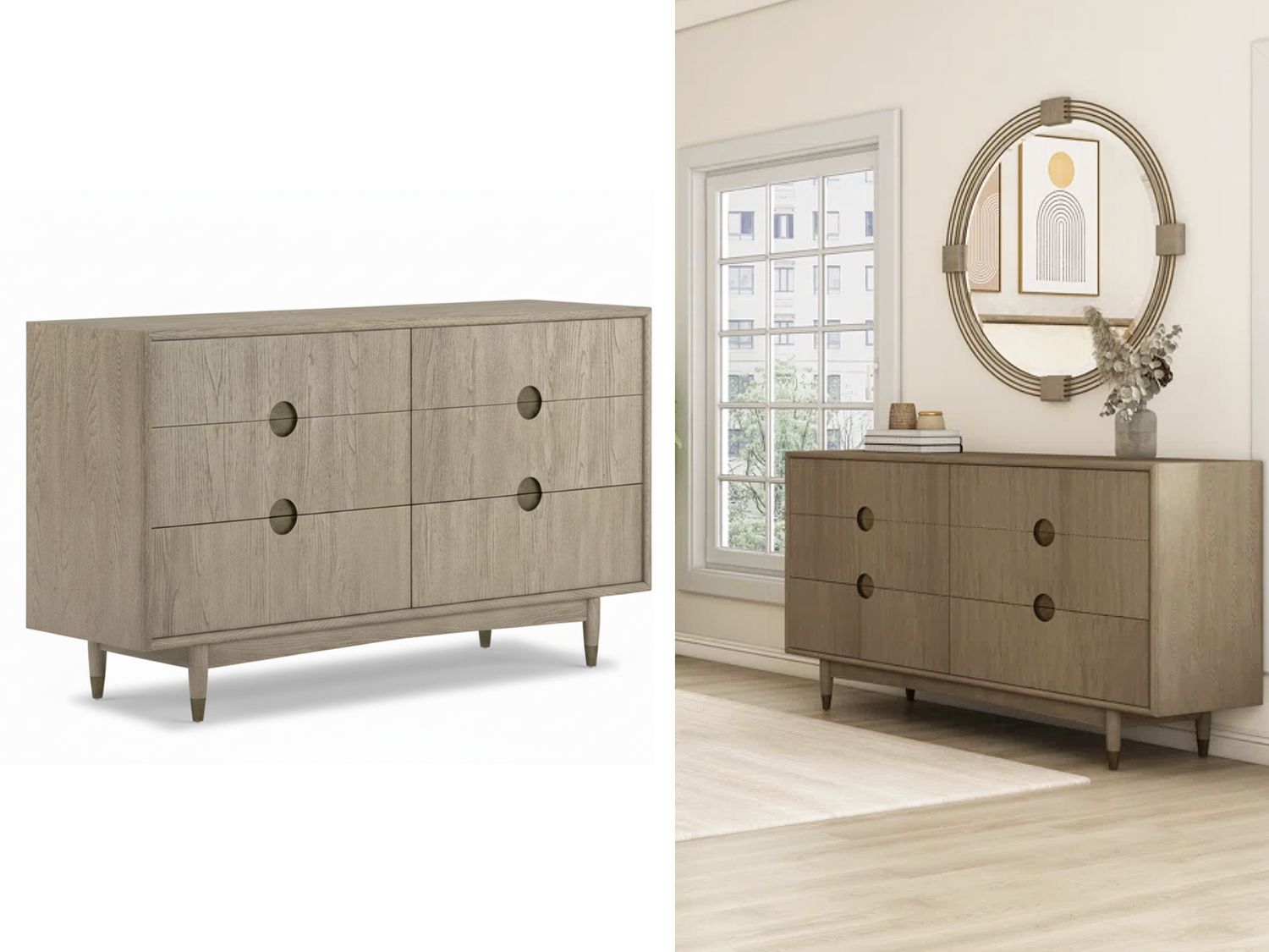 6 Drawer Circular Minimalist Dresser