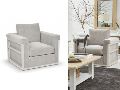 Swivel  Fleur de Sel Accent Armchair Swivel  Fleur de Sel Accent Armchair