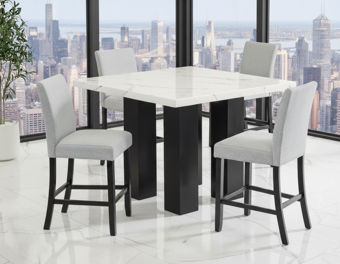 5 pc Sleek Modern Living Dining Set 5 pc Sleek Modern Living Dining Set