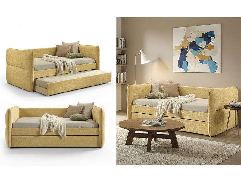 Gold Daybed with Pull-out Trundle