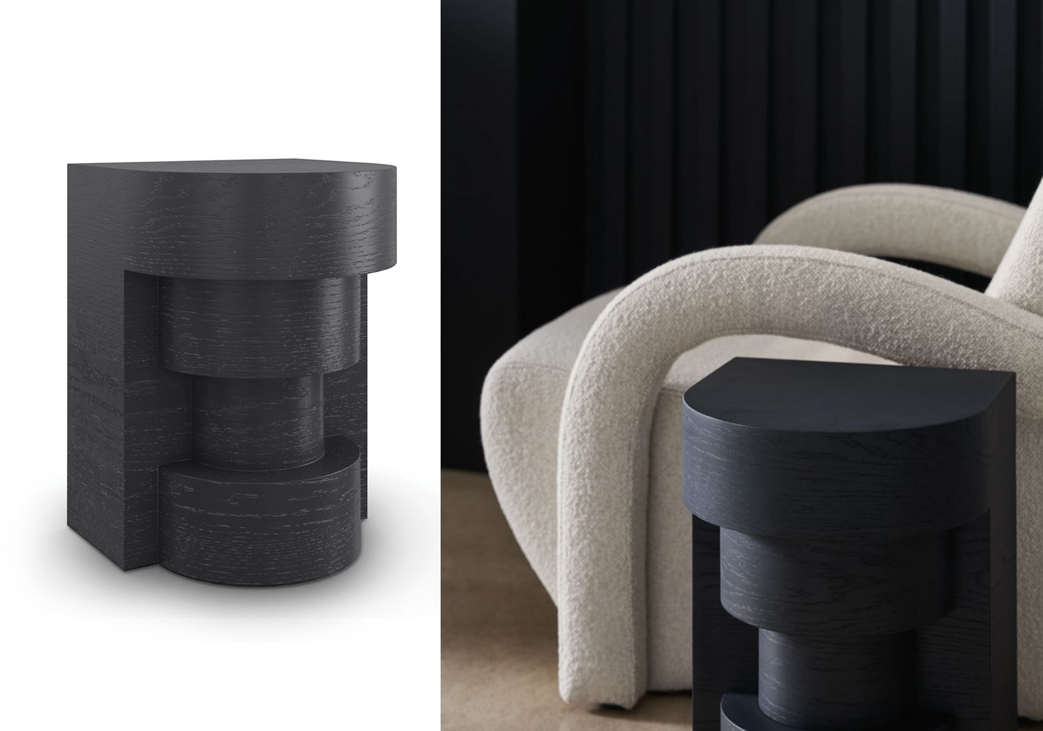 Rhythmic Basalt Black End Table