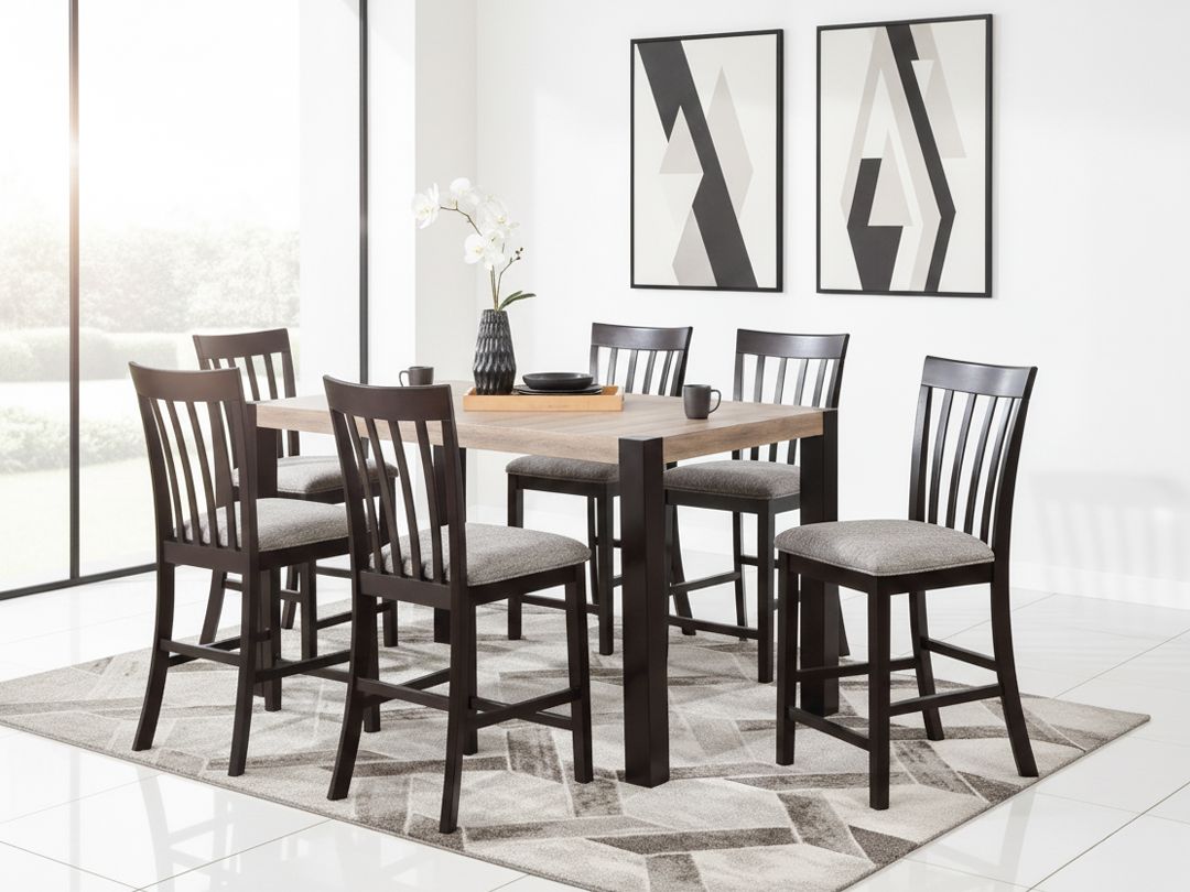 7 pc  Two-tone Dining Set