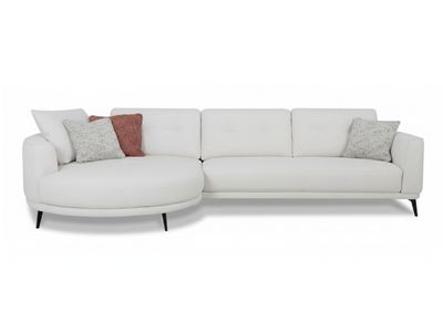 Round Chaise Sectional, White